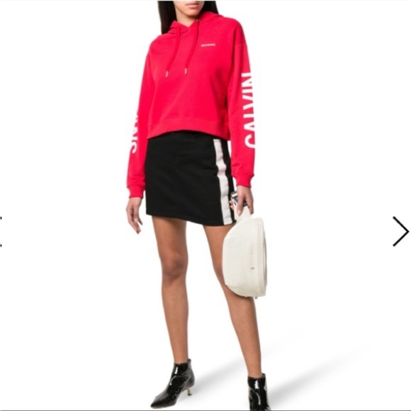 NWOT Calvin Klein Jean Skirt Denim High Rise Mini Skirt in Black - Picture 5 of 15